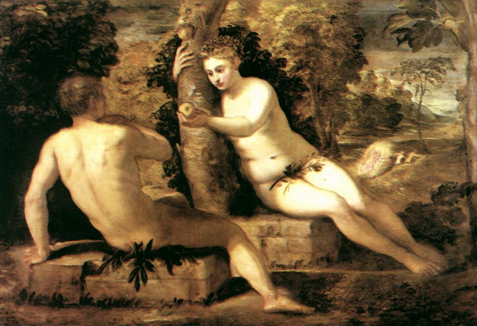 ADÁN Y EVA de Tintoretto: